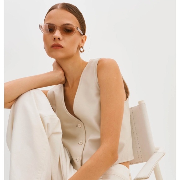 LAMARQUE Kallie Leather Vest In Bone - Picture 3 of 11